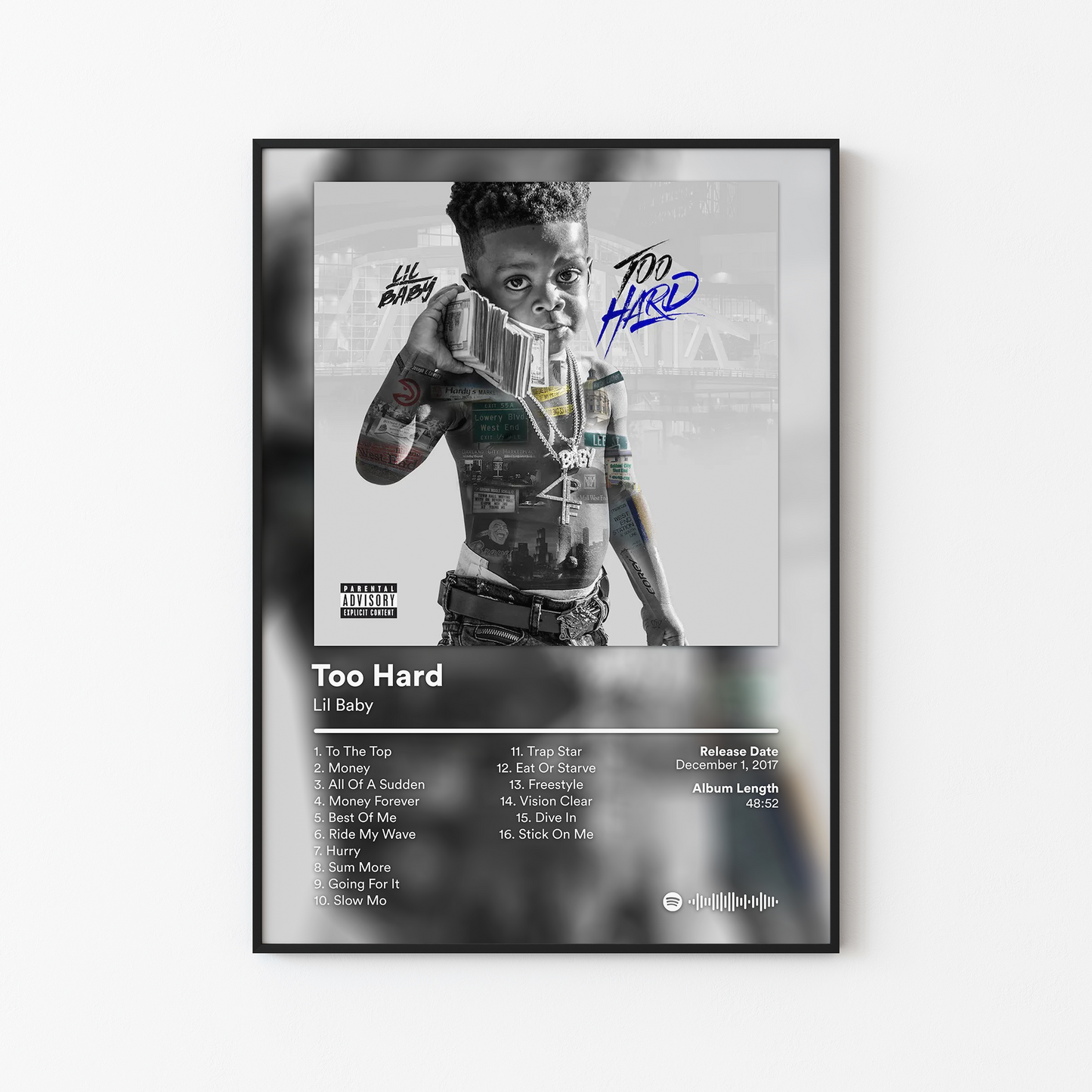 Lil Baby Too Hard Album Poster