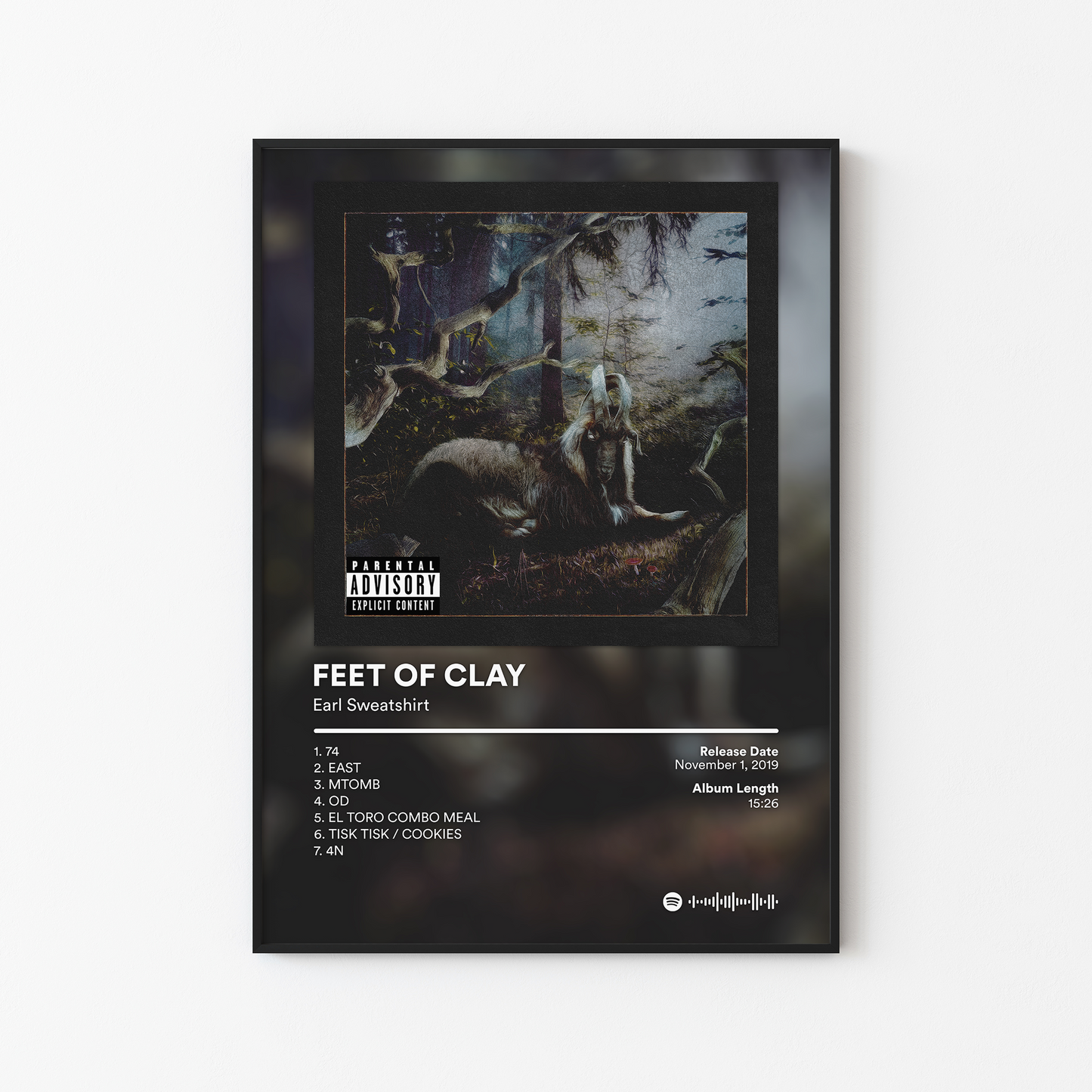 Earl Sweatshirt FEET OF CLAY Album Poster