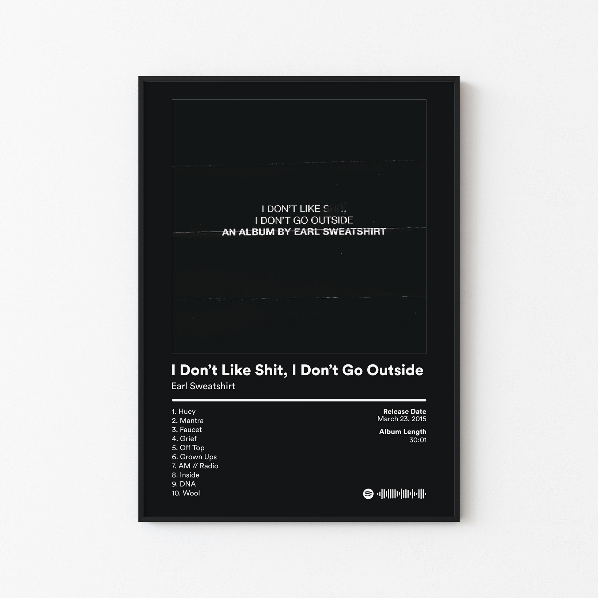 Earl Sweatshirt I Dont Like Shit I Dont Go Outside Album Poster