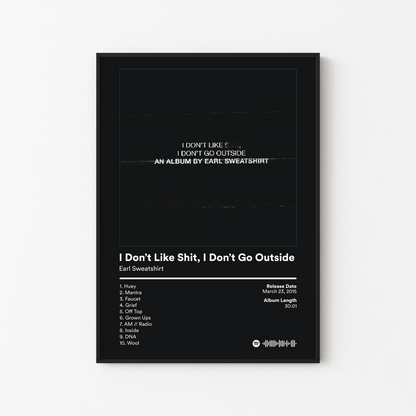 Earl Sweatshirt I Dont Like Shit I Dont Go Outside Album Poster