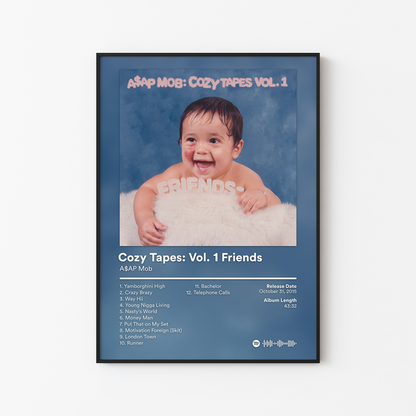 ASAP Mob Cozy Tapes Vol 1 Friends Album Poster