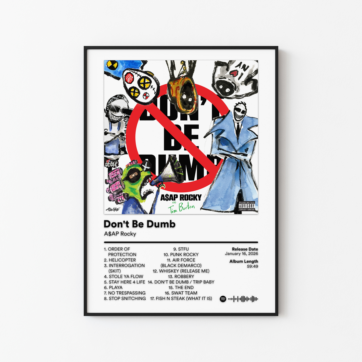 ASAP Rocky Dont Be Dumb Album Poster