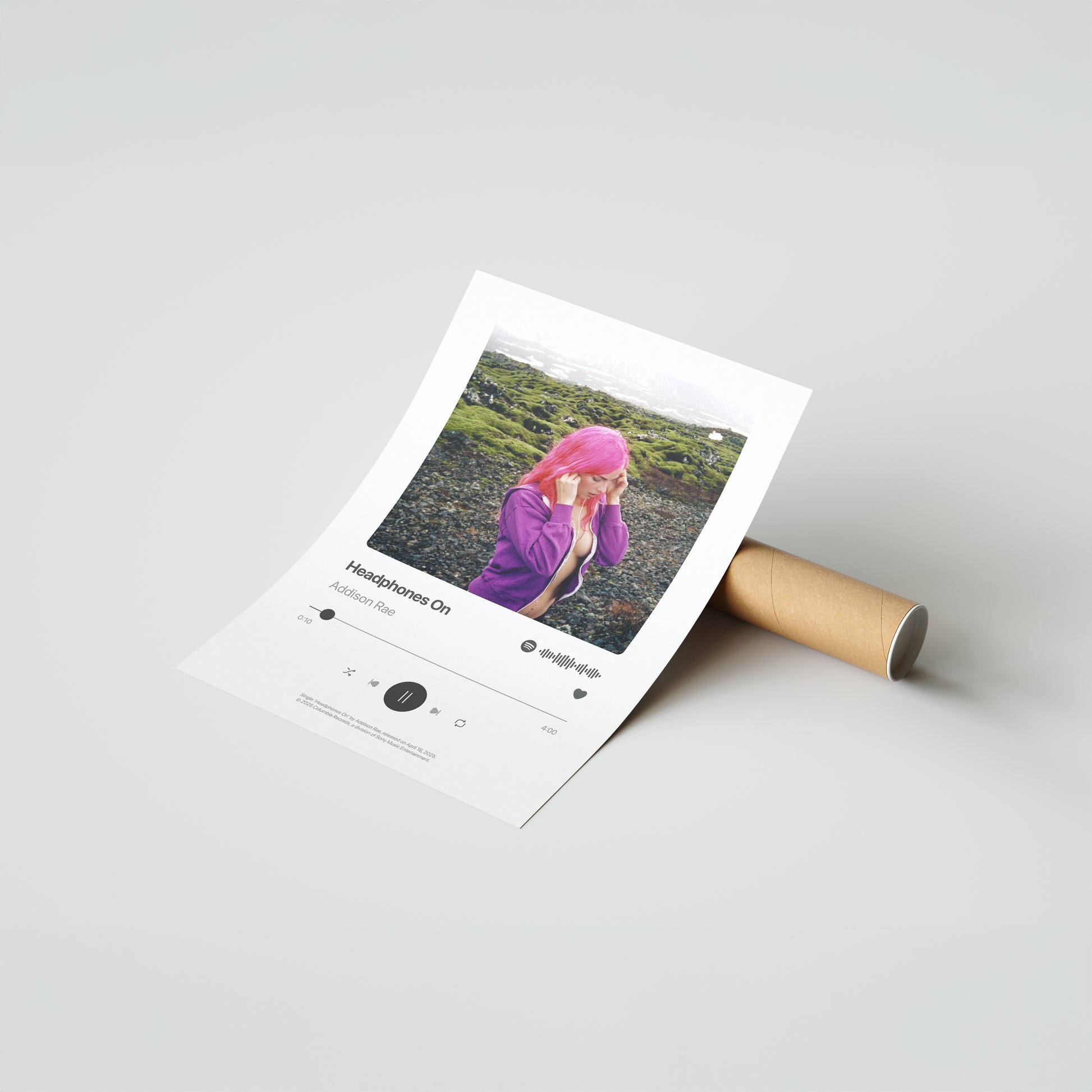 Addison Rae Headphones On Poster