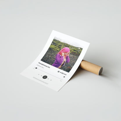 Addison Rae Headphones On Poster