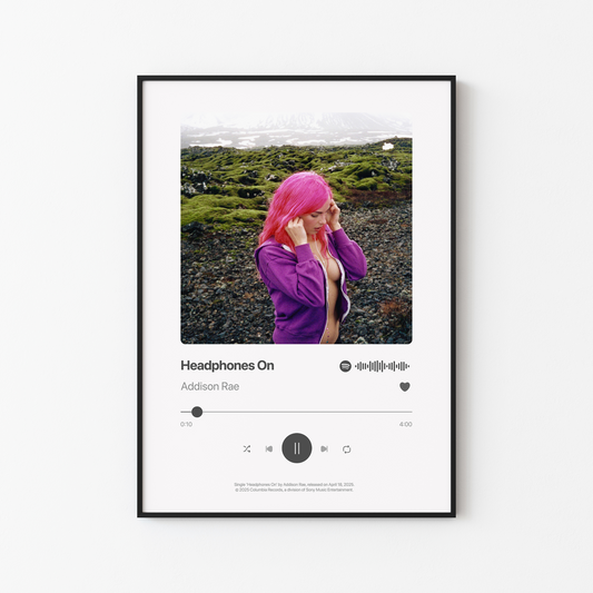 Addison Rae Headphones On Poster