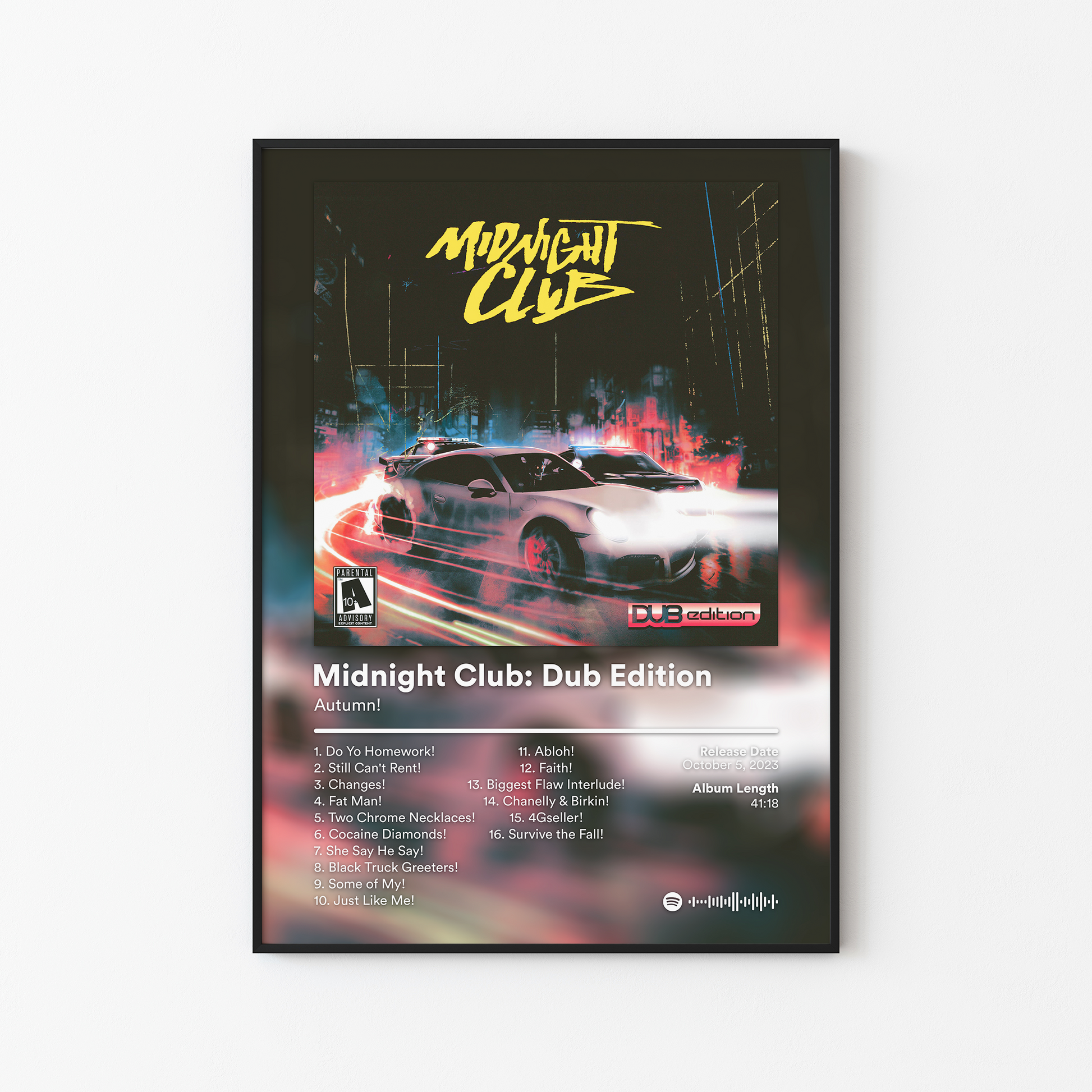 Autumn Midnight Club Dub Edition Album Poster