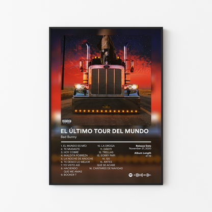 Bad Bunny EL ÚLTIMO TOUR DEL MUNDO Album Poster