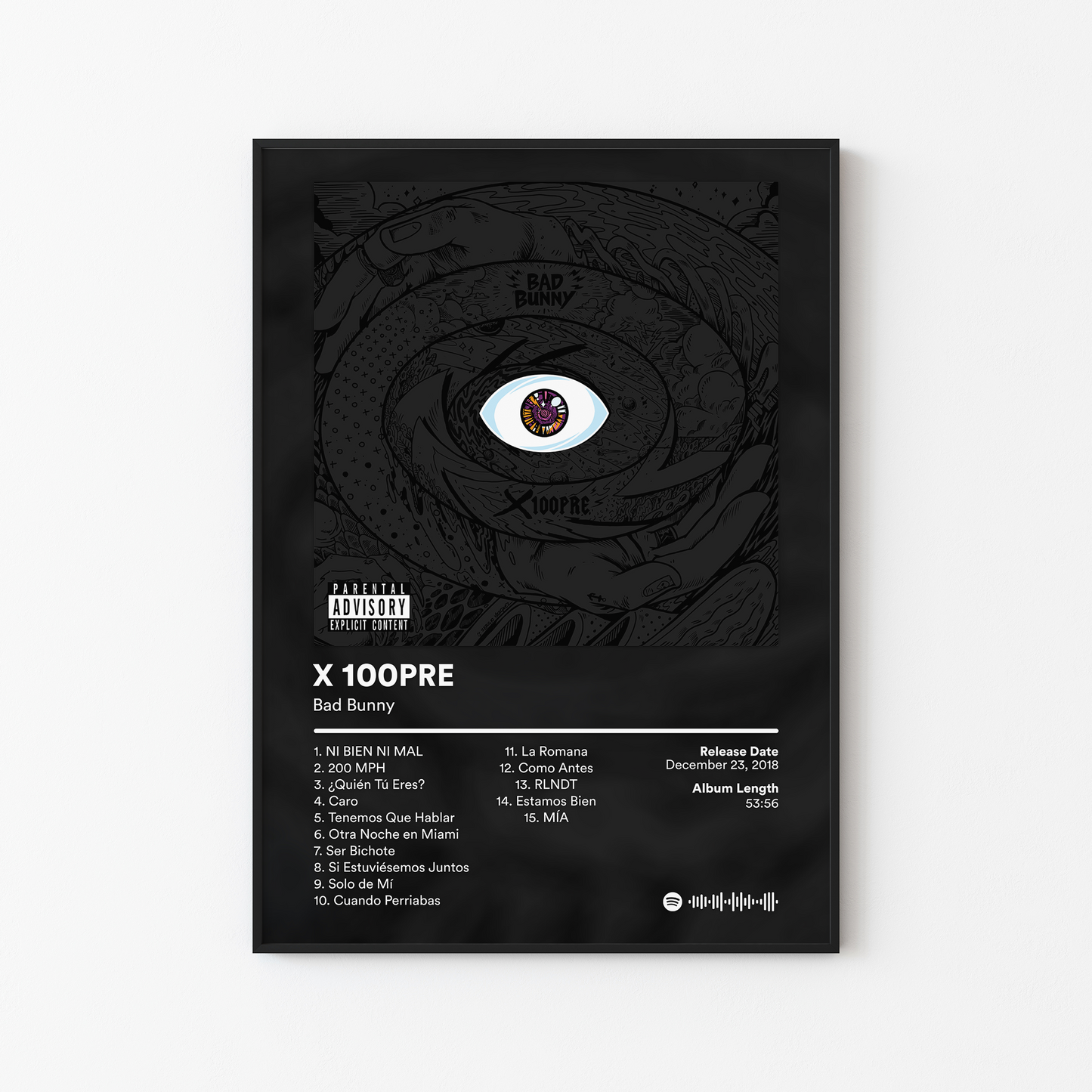 Bad Bunny X 100PRE Album Poster