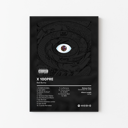 Bad Bunny X 100PRE Album Poster