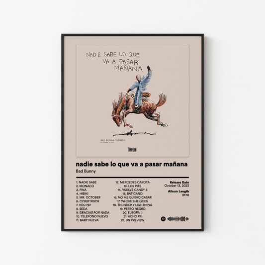 Bad Bunny nadie sabe lo que va a pasar mañana Album Poster