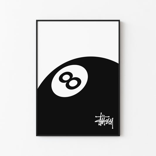 8-Ball Stüssy Poster
