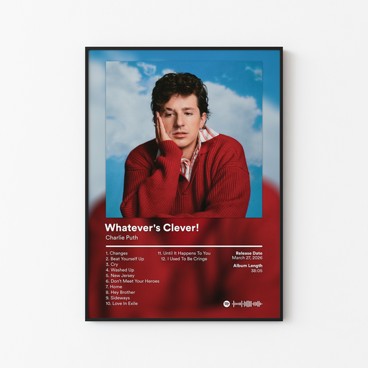 Charlie Puth Whatevers Clever Album Poster