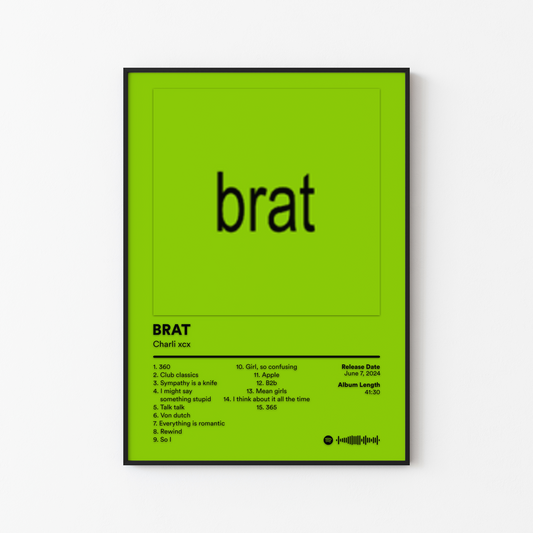 Charli xcx BRAT Album Poster