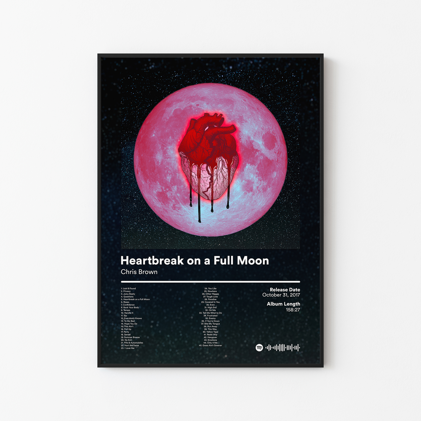 Chris Brown Heartbreak on a Full Moon Album Poster