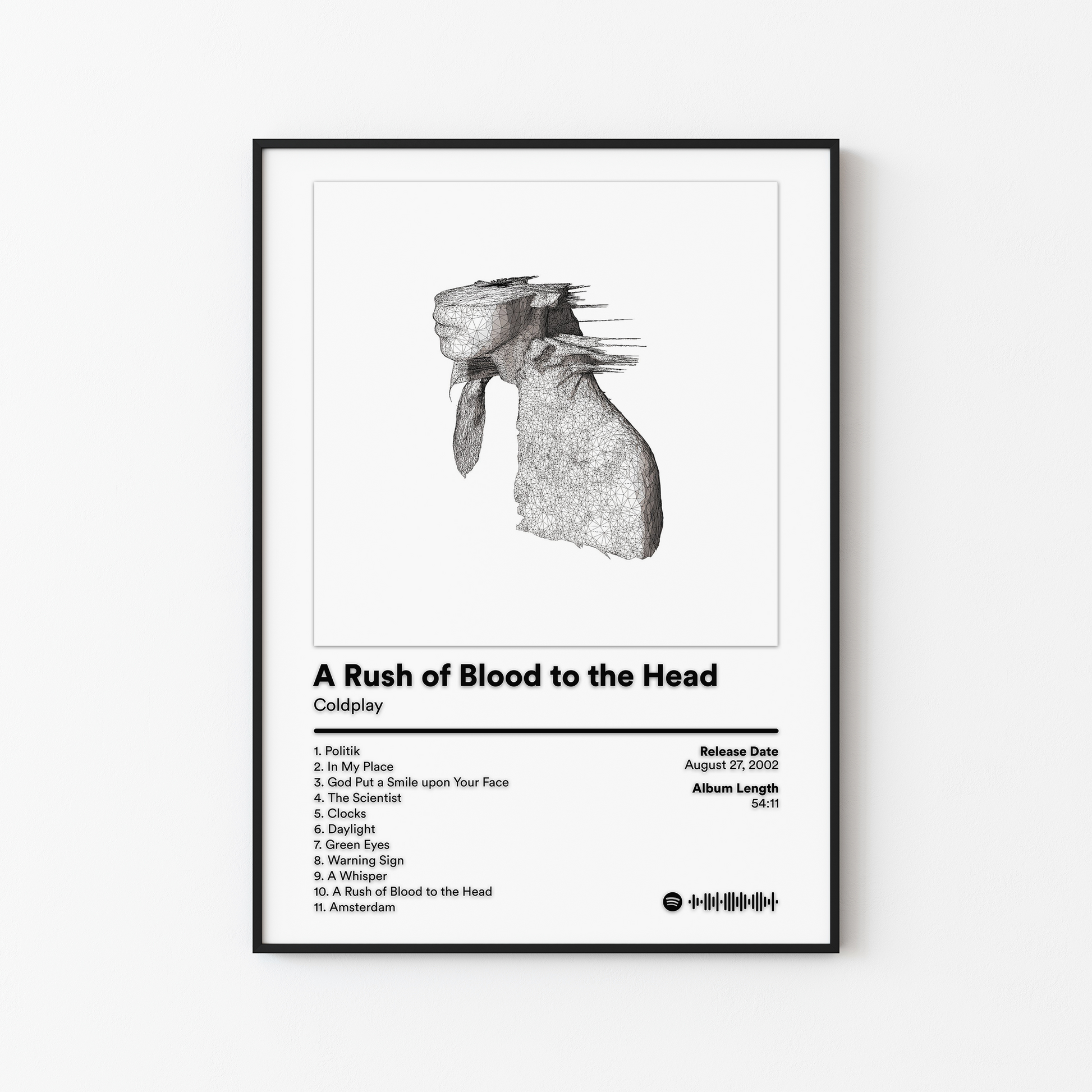Coldplay A Rush of Blood to the Head Album Poster