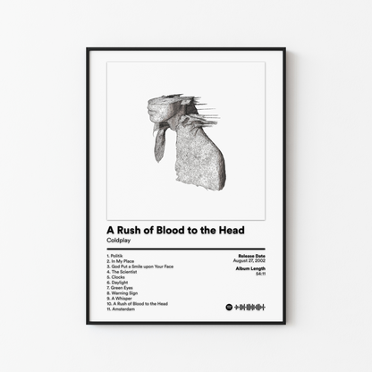 Coldplay A Rush of Blood to the Head Album Poster