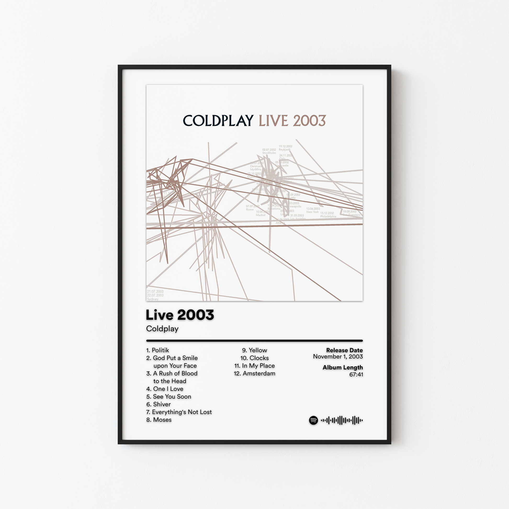 Coldplay Live 2003 Album Poster