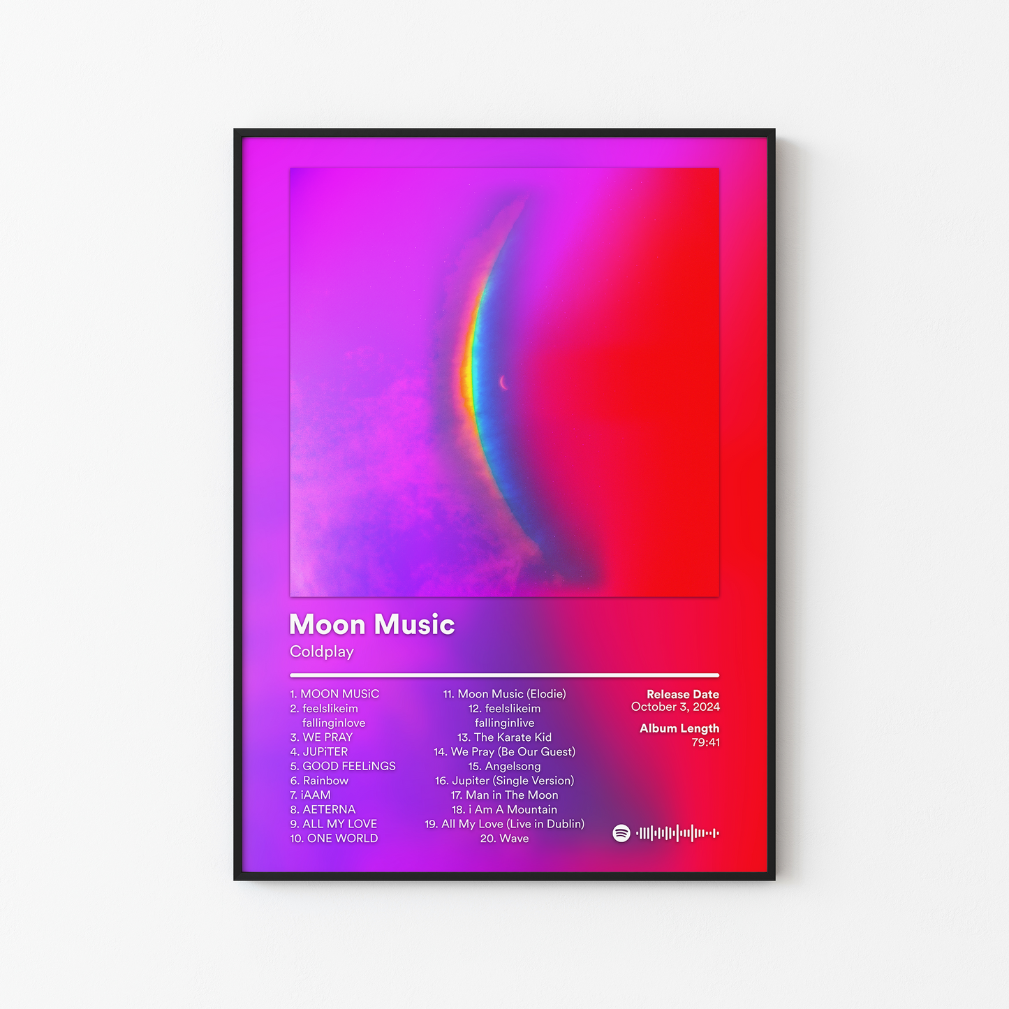 Coldplay Moon Music Full Moon Edition Album Poster