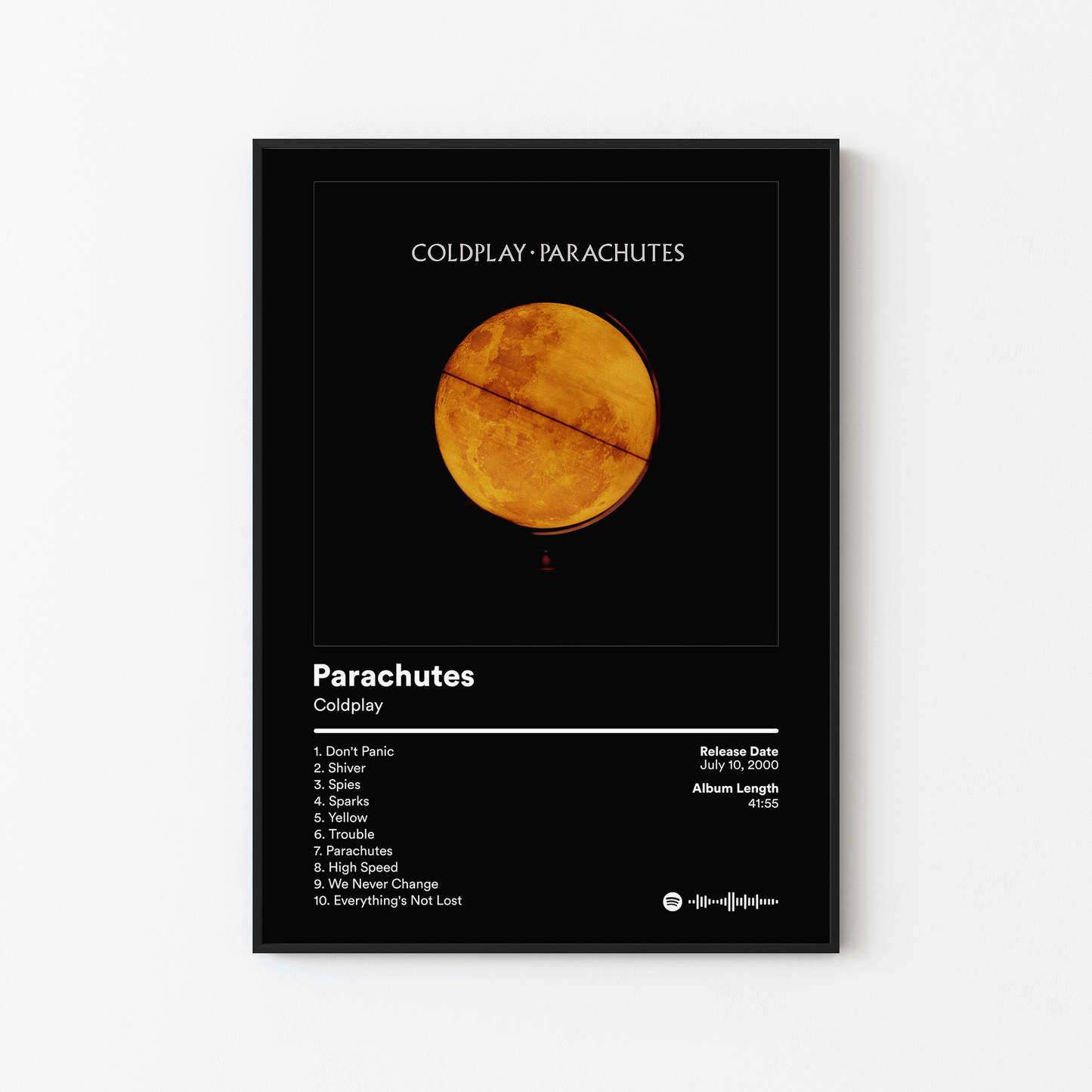 Coldplay Parachutes Album Poster