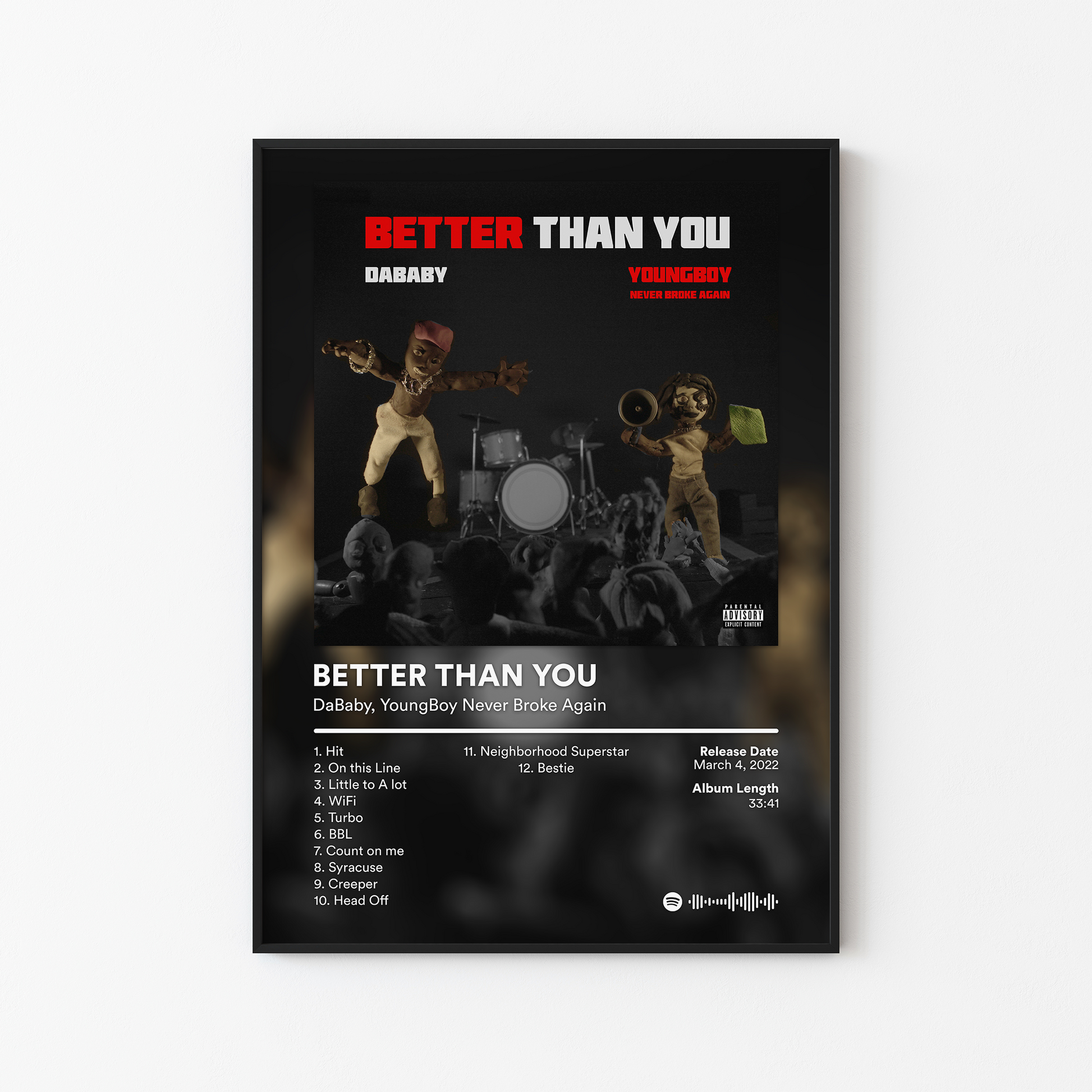 DaBaby BETTER THAN YOU Album Poster