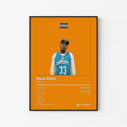 DaBaby Blank Blank Album Poster