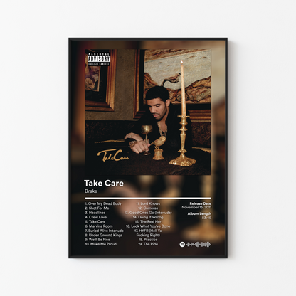Drake Take Care Album Poster