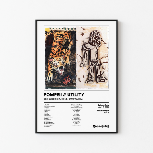 Earl Sweatshirt POMPEII UTILITY Album Poster