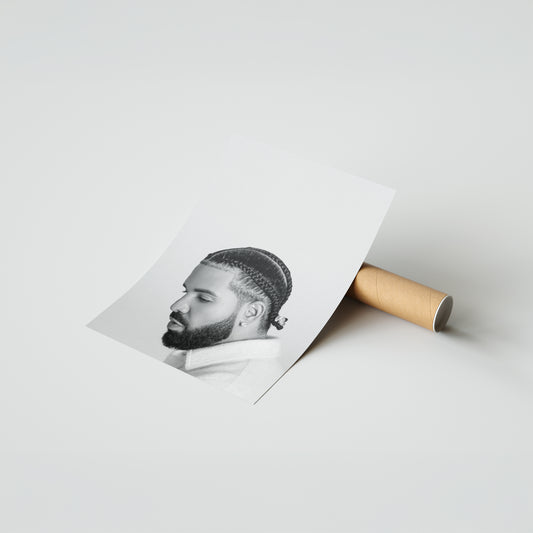 Drake B&W Poster