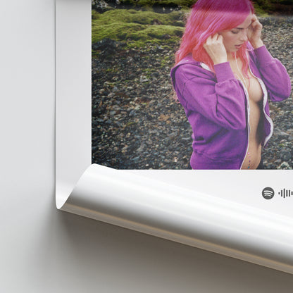 Addison Rae Headphones On Poster