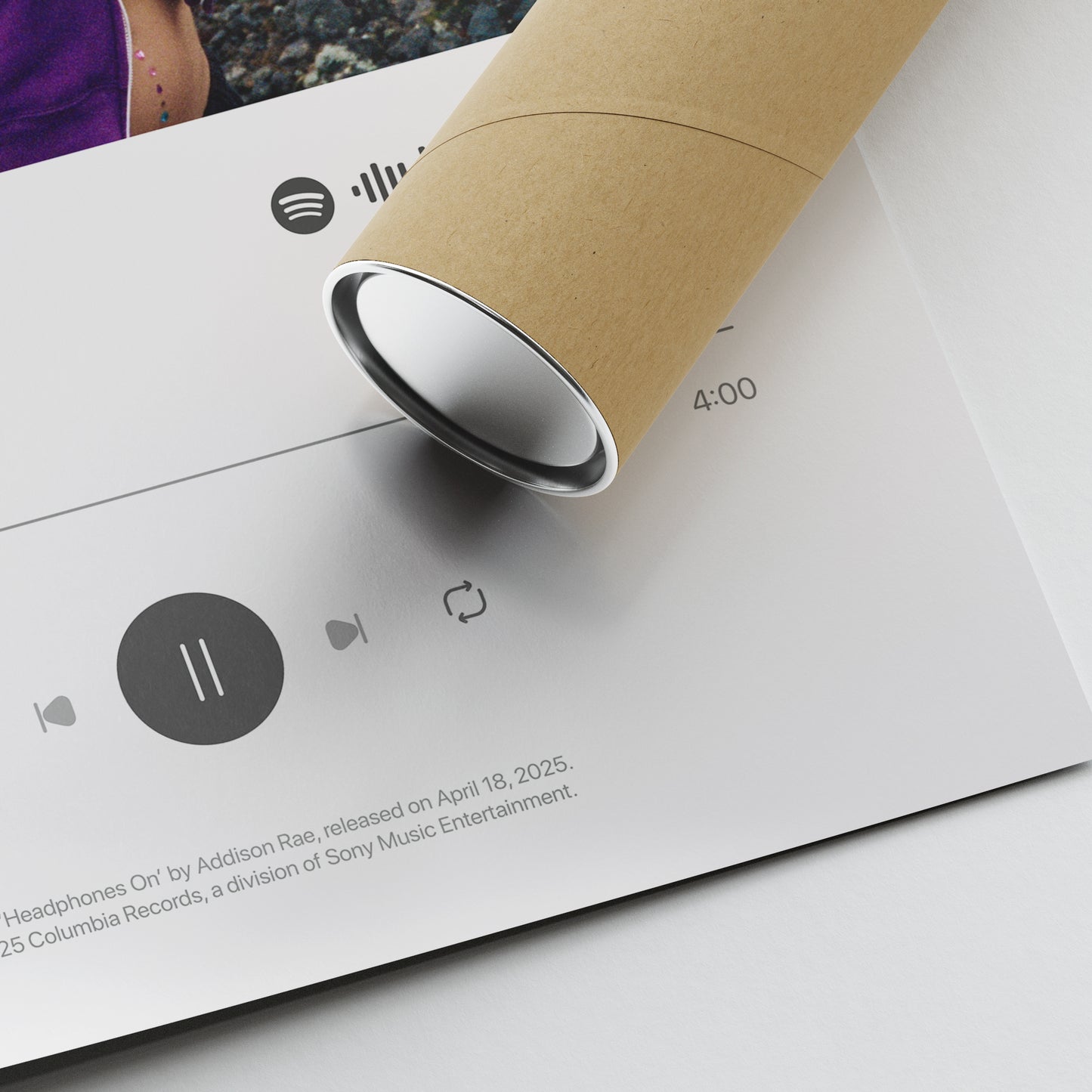 Addison Rae Headphones On Poster