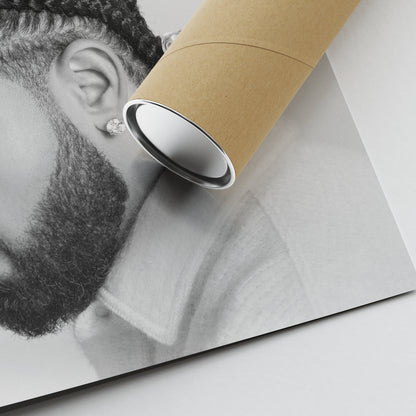 Drake B&W Poster