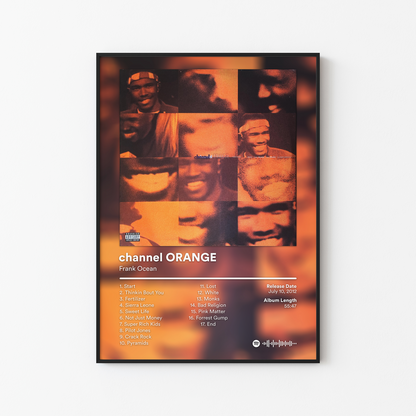 Frank Ocean channel ORANGE Album Poster