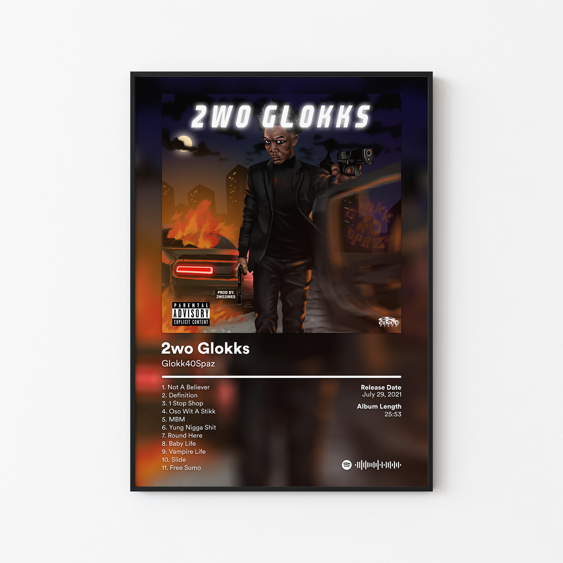 Glokk40Spaz 2wo Glokks Album Poster