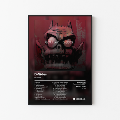 Gorillaz D-Sides Album Poster