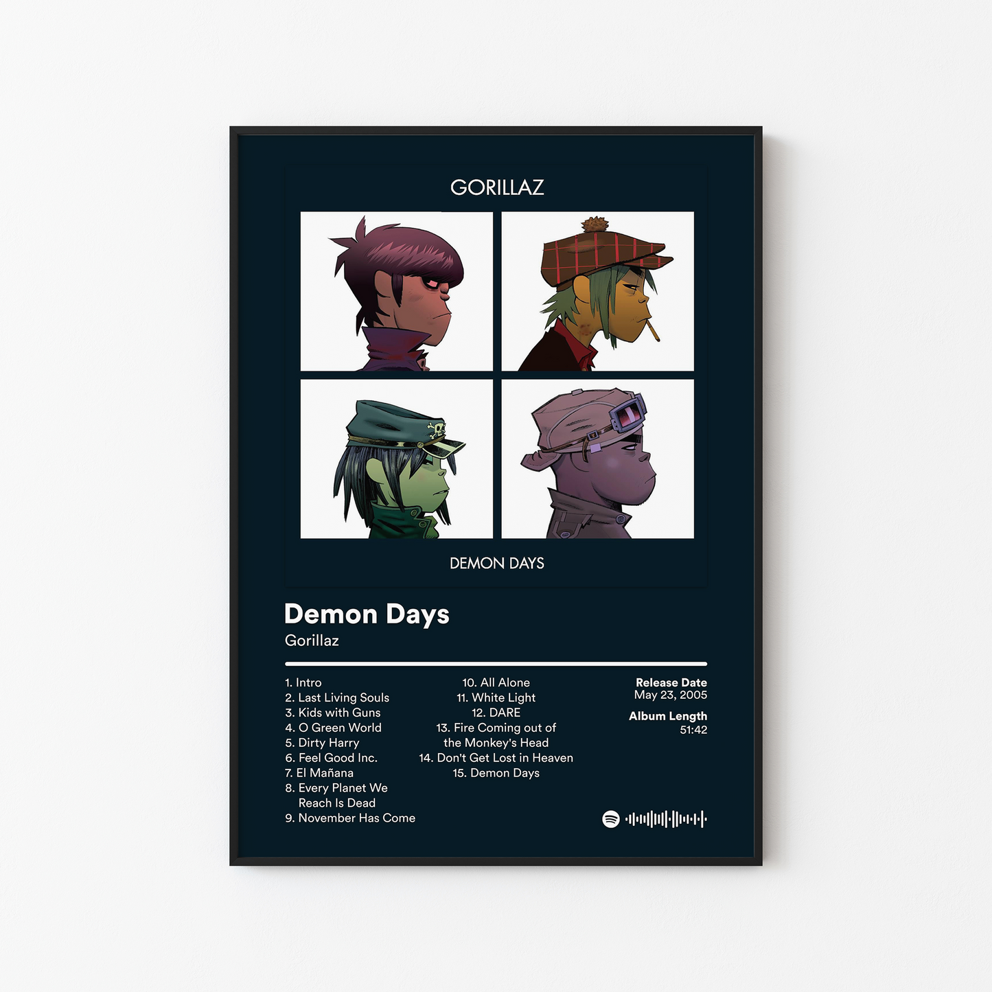 Gorillaz Demon Days Album Poster
