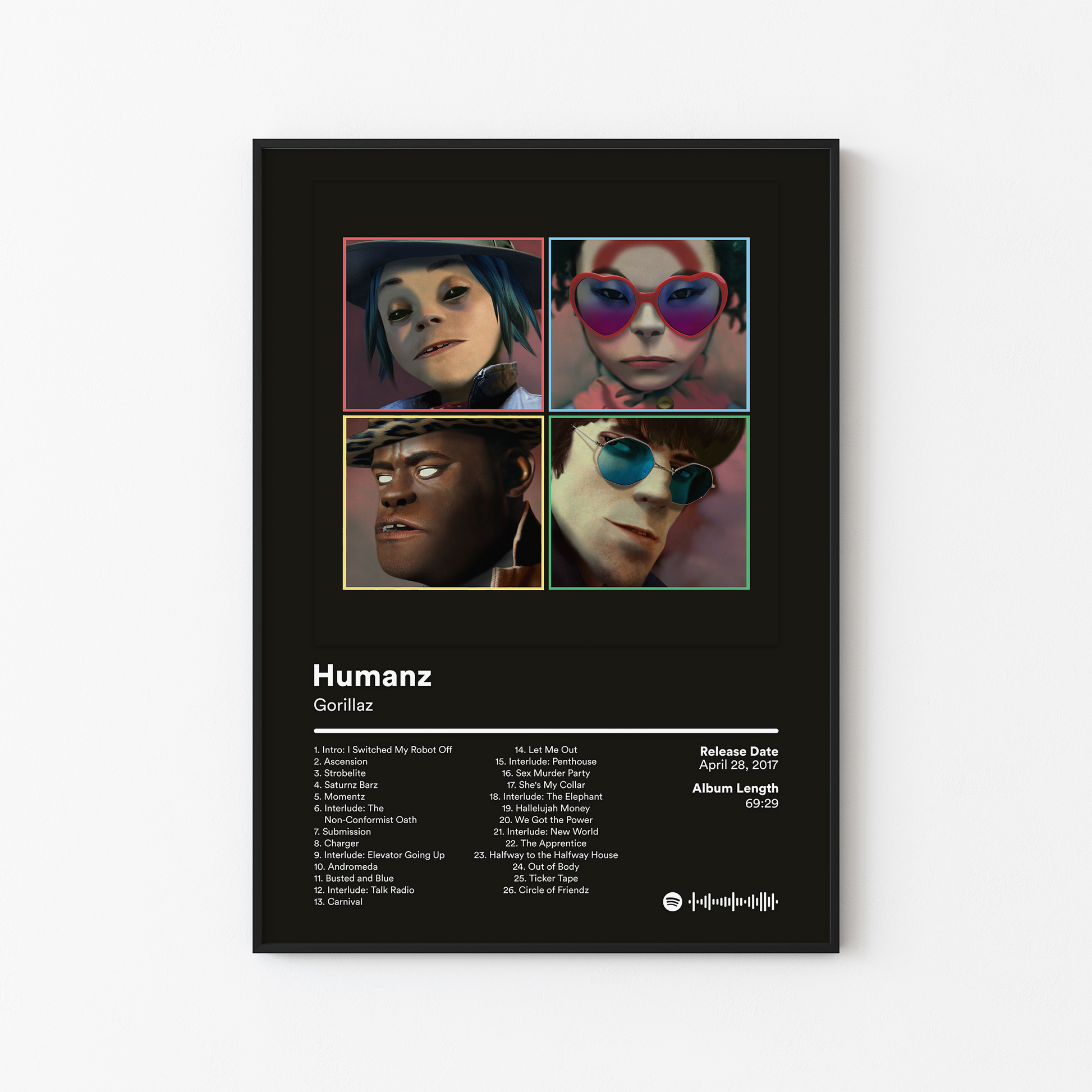 Gorillaz Humanz Album Poster