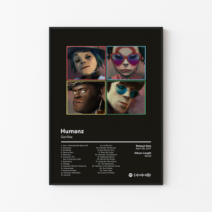 Gorillaz Humanz Album Poster