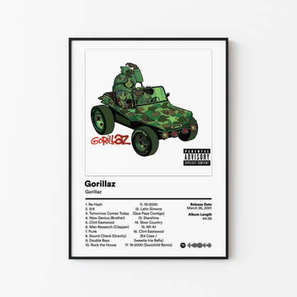 Gorillaz Self Titled Album Poster