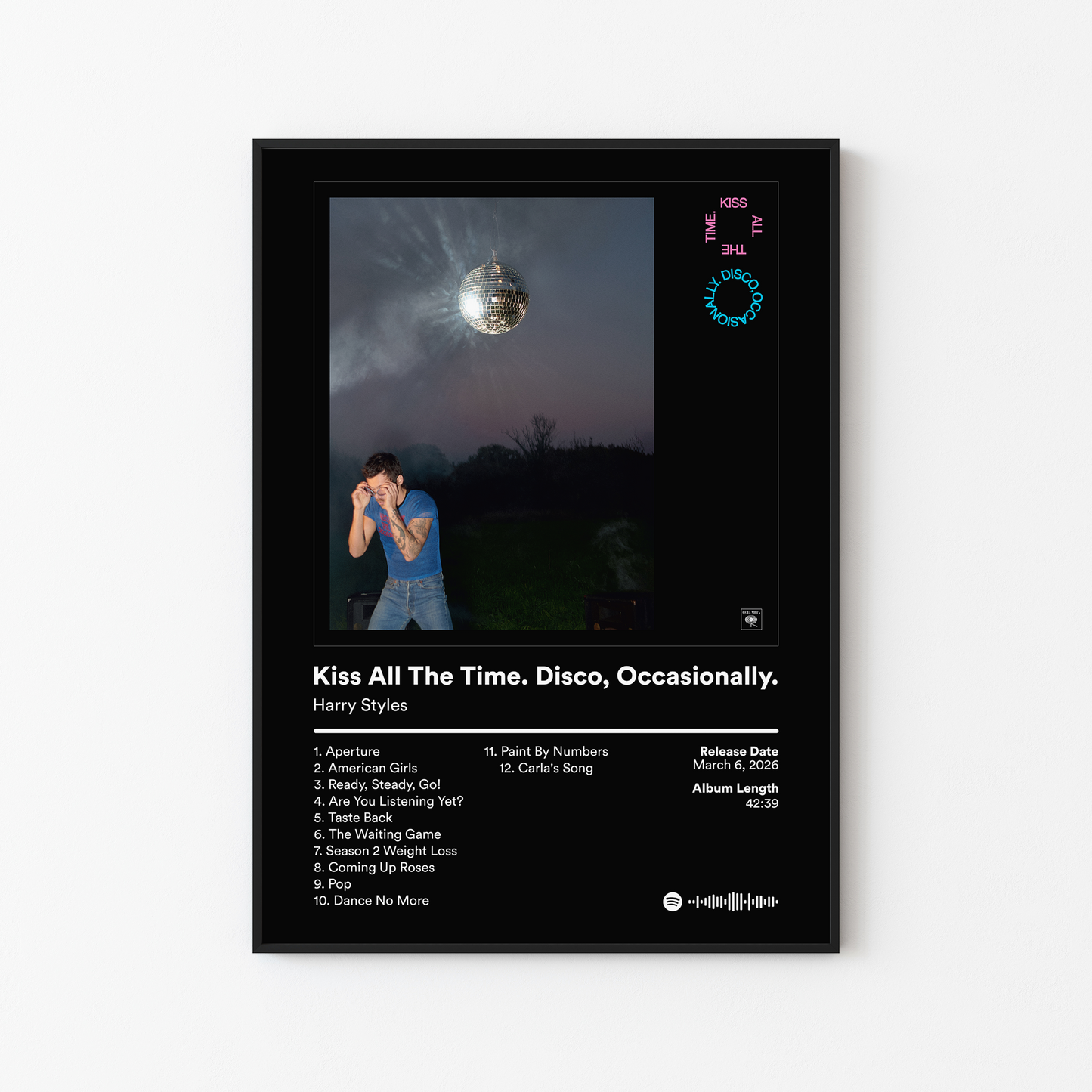 Harry Styles Kiss All The Time Disco Occasionally Album Poster