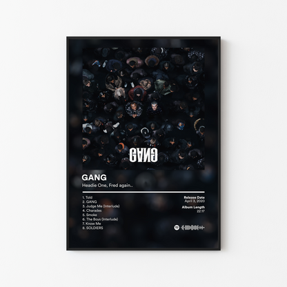 Headie One and Fred again GANG Album Poster