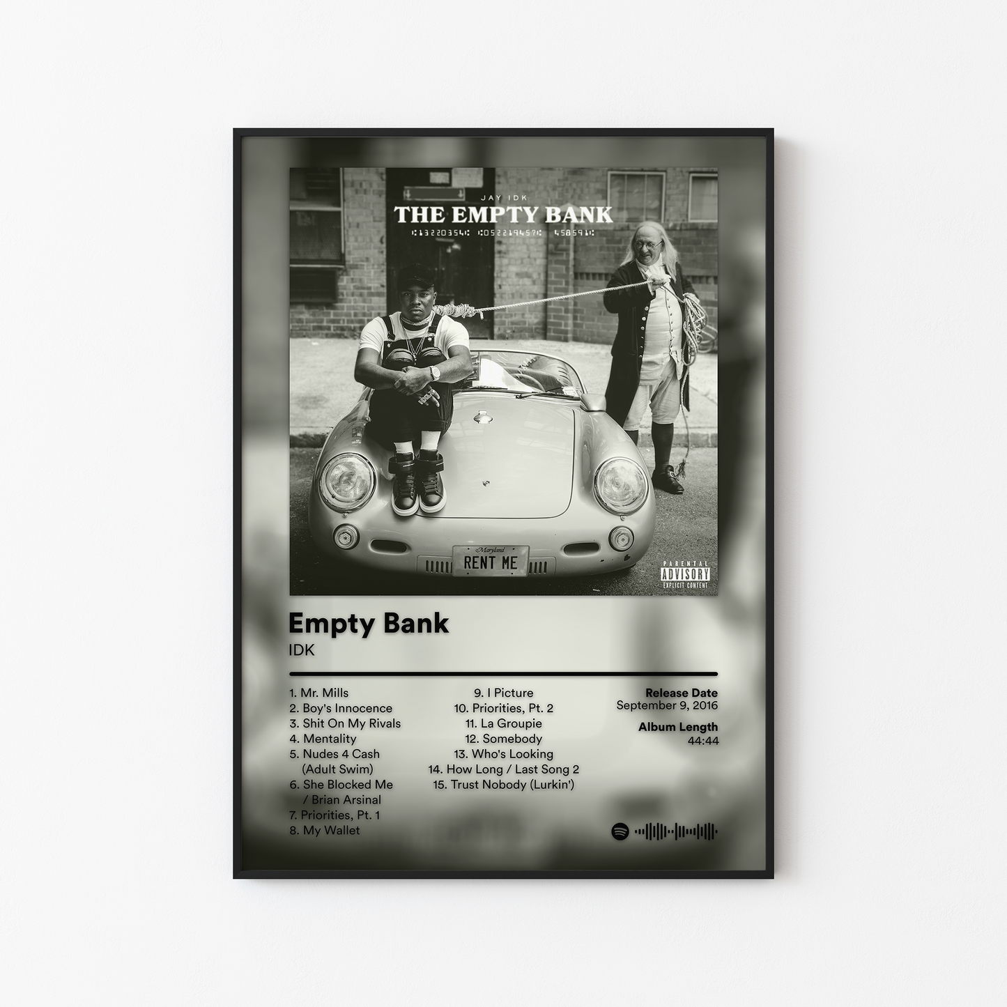 IDK Empty Bank Album Poster