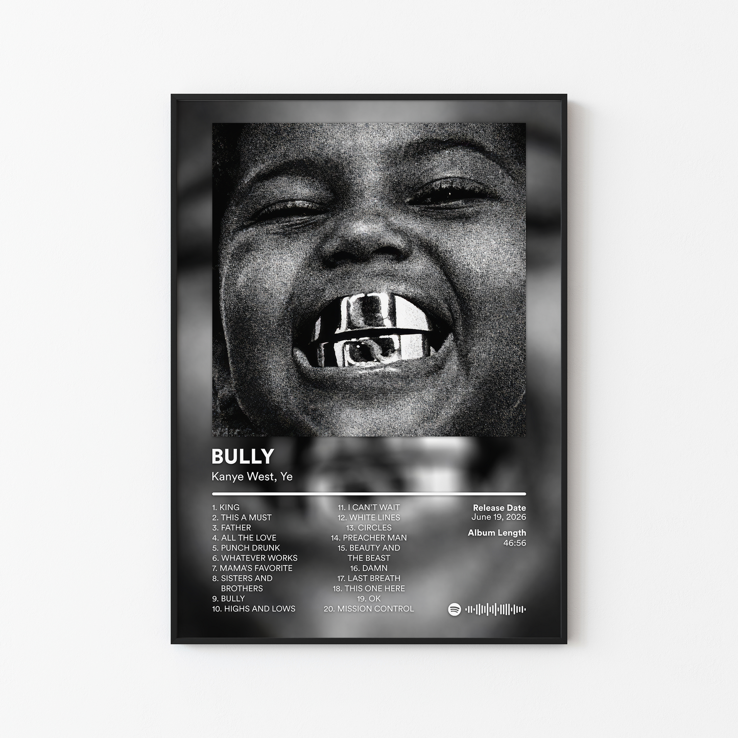Kanye West BULLY Deluxe Album Poster