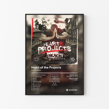 Kodak Black Heart of the Project Album Poster