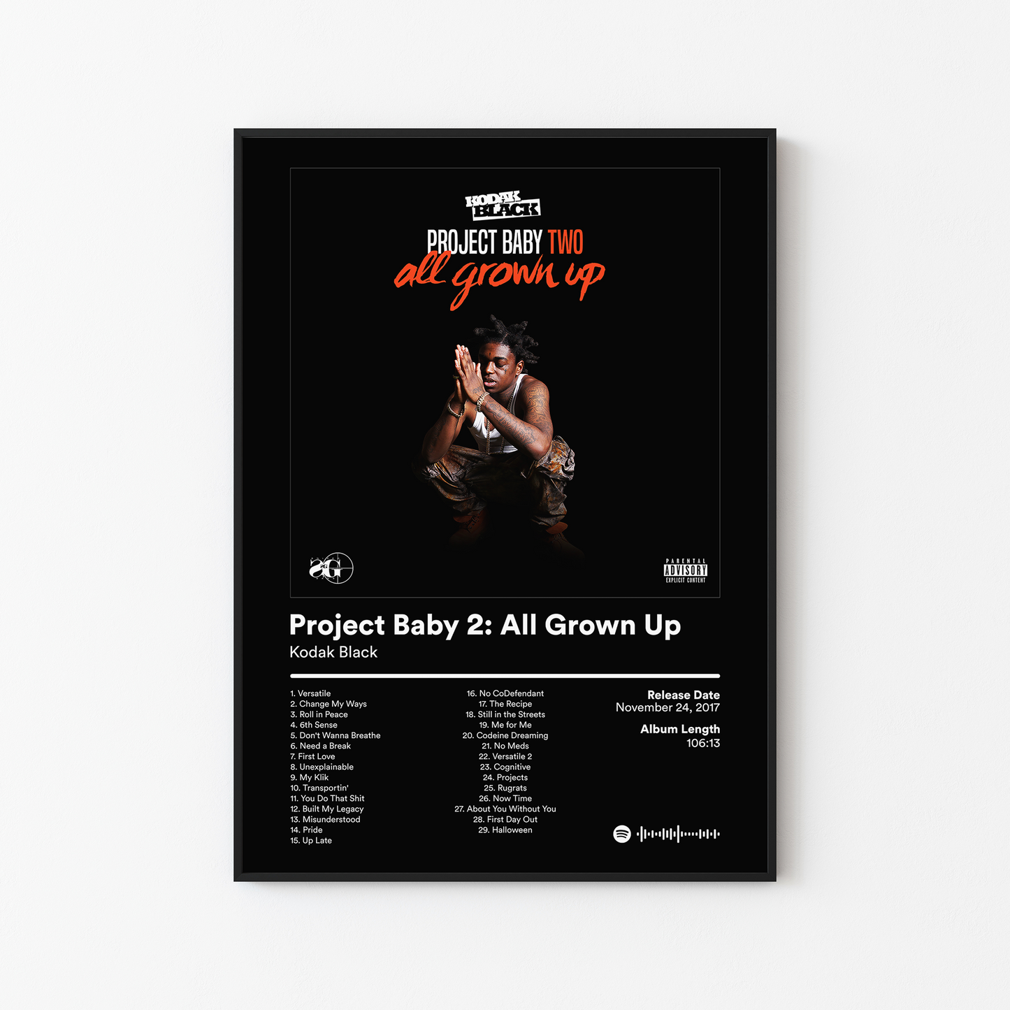 Kodak Black Project Baby 2 All Grown Up Deluxe Album Poster