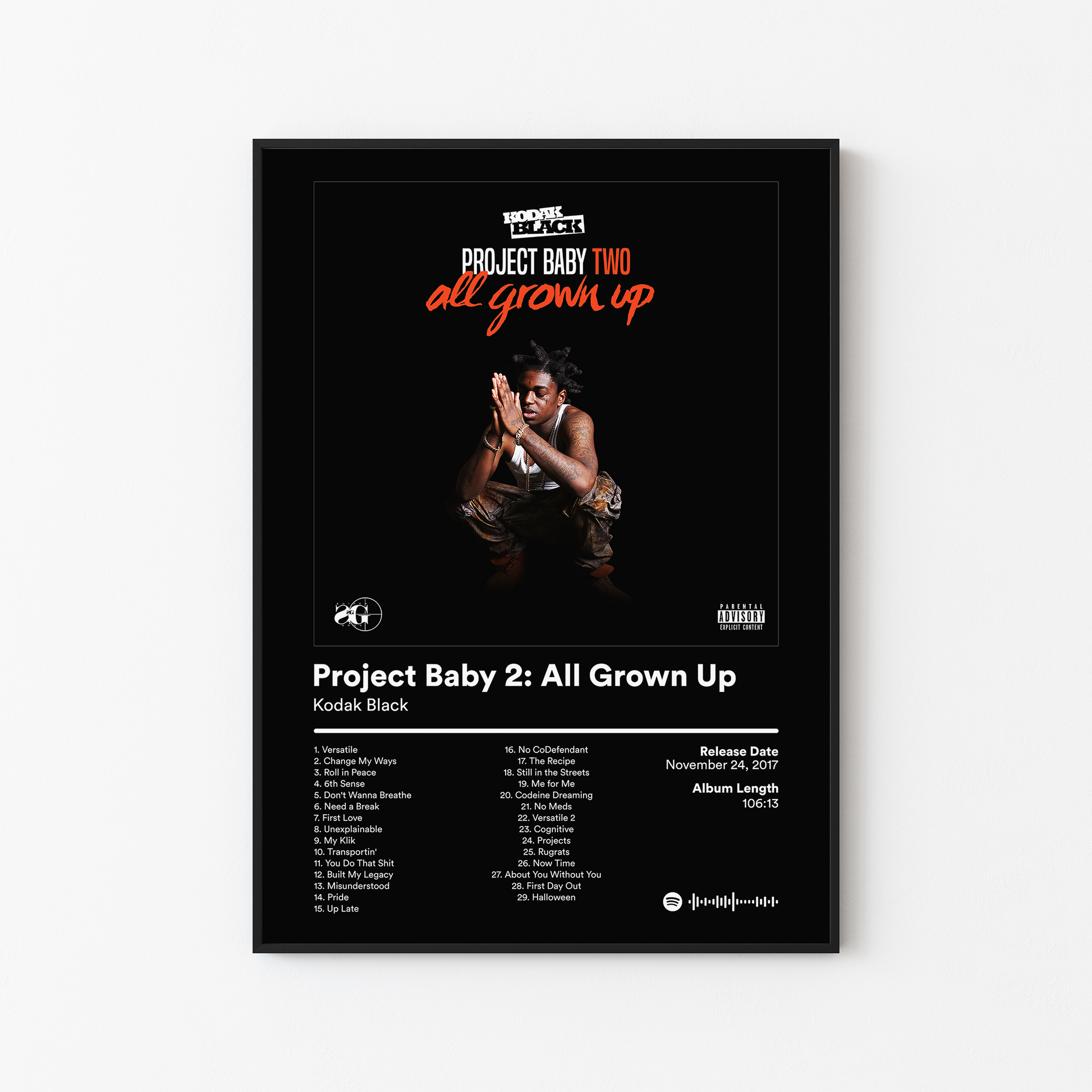 Kodak Black Project Baby 2 All Grown Up Deluxe Album Poster