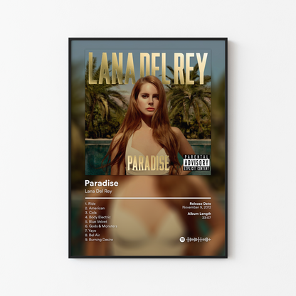 Lana Del Rey Paradise Album Poster