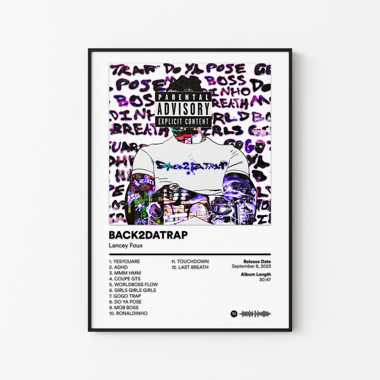 Lancey Foux BACK2DATRAP Album Poster
