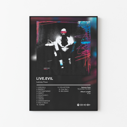 Lancey Foux LIVE EVIL Album Poster