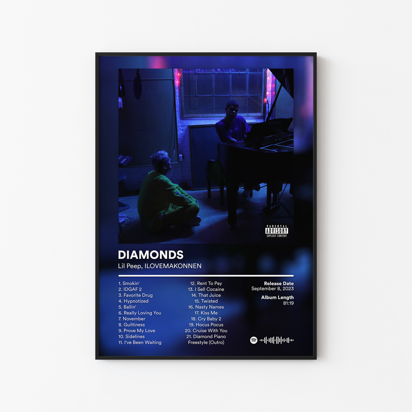 Lil Peep DIAMONDS Album Poster