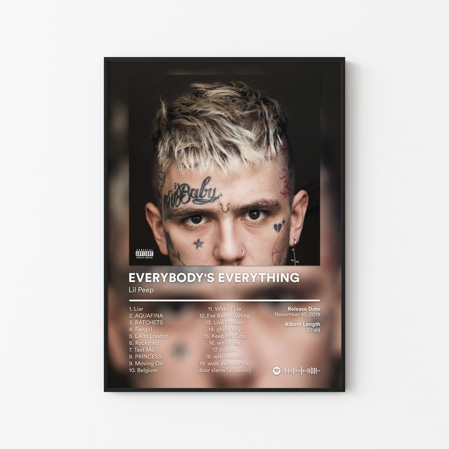 Lil Peep EVERYBODYS EVERYTHING Album Poster